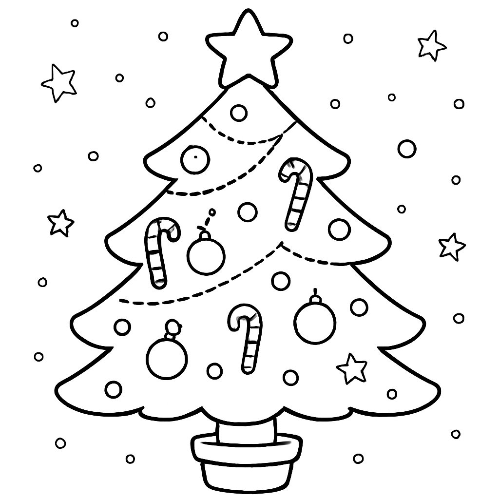 Árbol De Navidad para colorear Dibujos para colorear e imprimir Árbol De Navidad