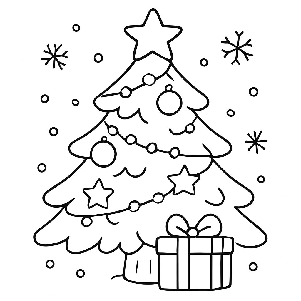 Árbol De Navidad para colorear Dibujos para colorear e imprimir Árbol De Navidad