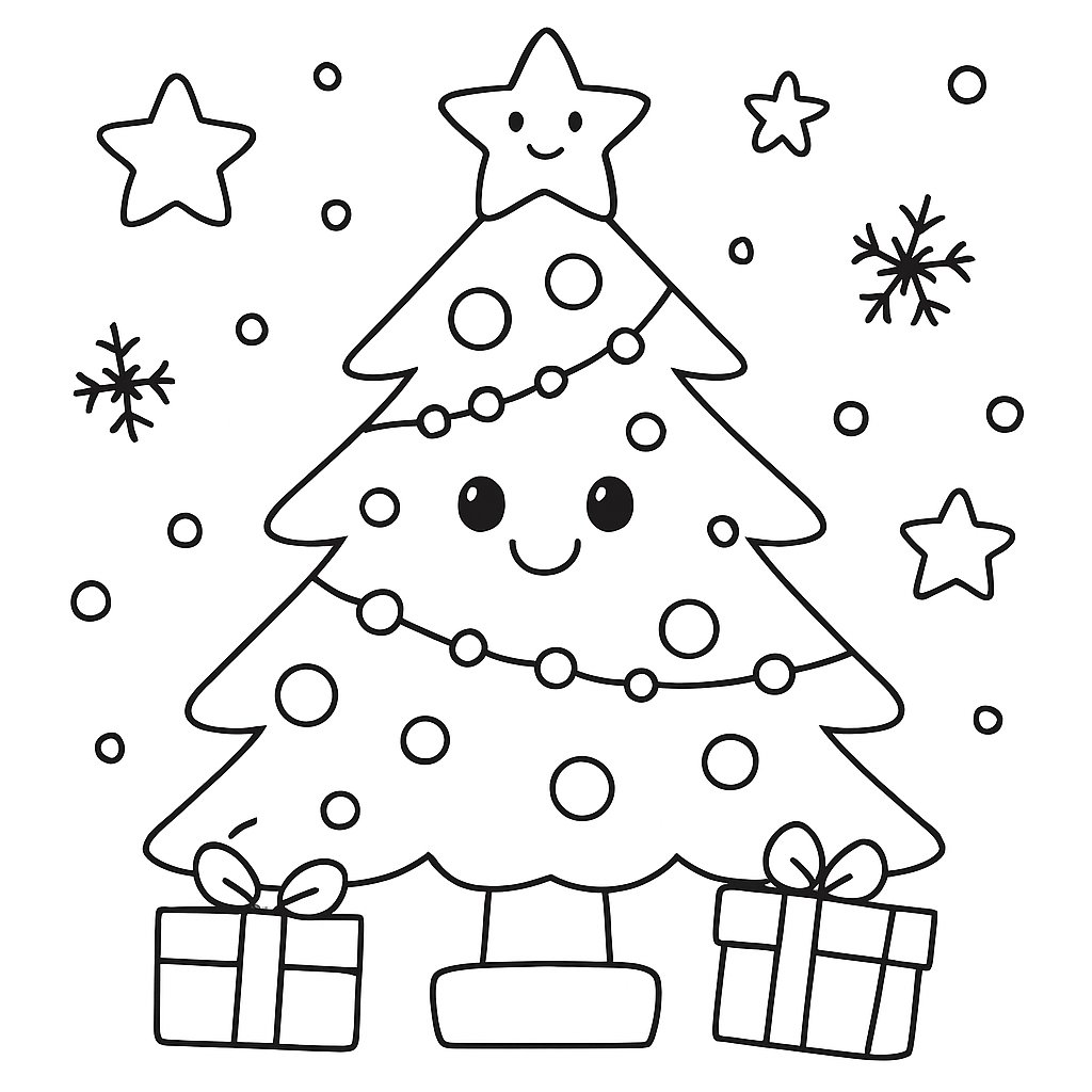 Árbol De Navidad para colorear Dibujos para colorear e imprimir Árbol De Navidad