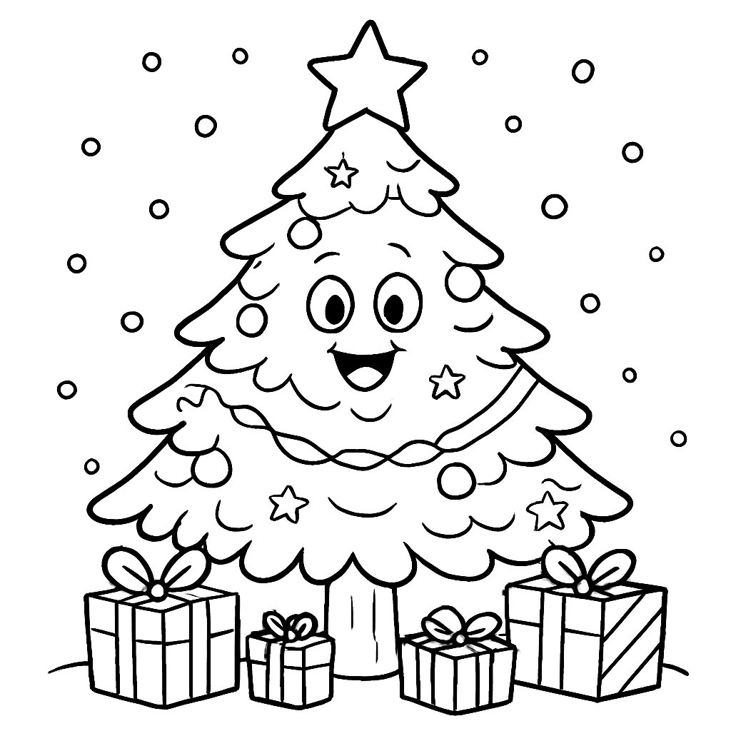 Árbol De Navidad para colorear Dibujos para colorear e imprimir Árbol De Navidad