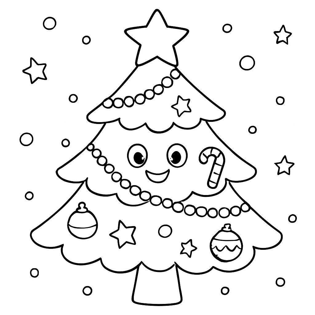 Árbol De Navidad para colorear Dibujos para colorear e imprimir Árbol De Navidad
