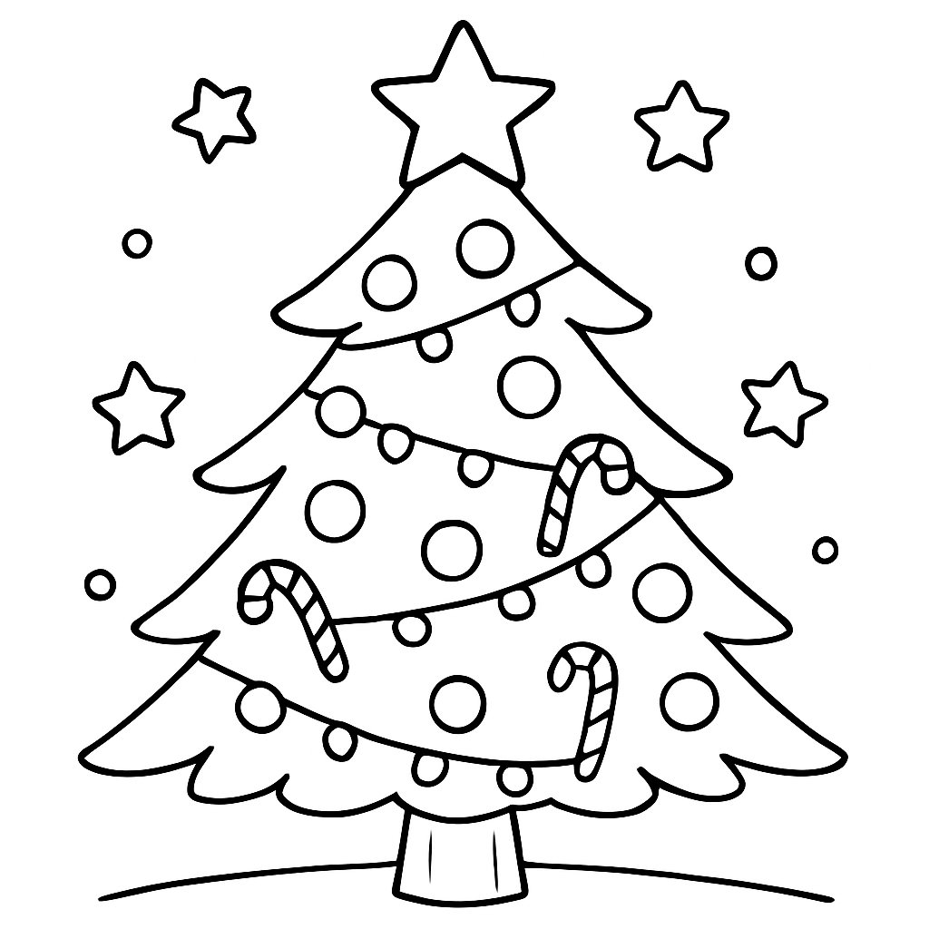 Árbol De Navidad para colorear Dibujos para colorear e imprimir Árbol De Navidad