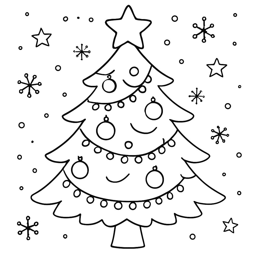 Árbol De Navidad para colorear Dibujos para colorear e imprimir Árbol De Navidad