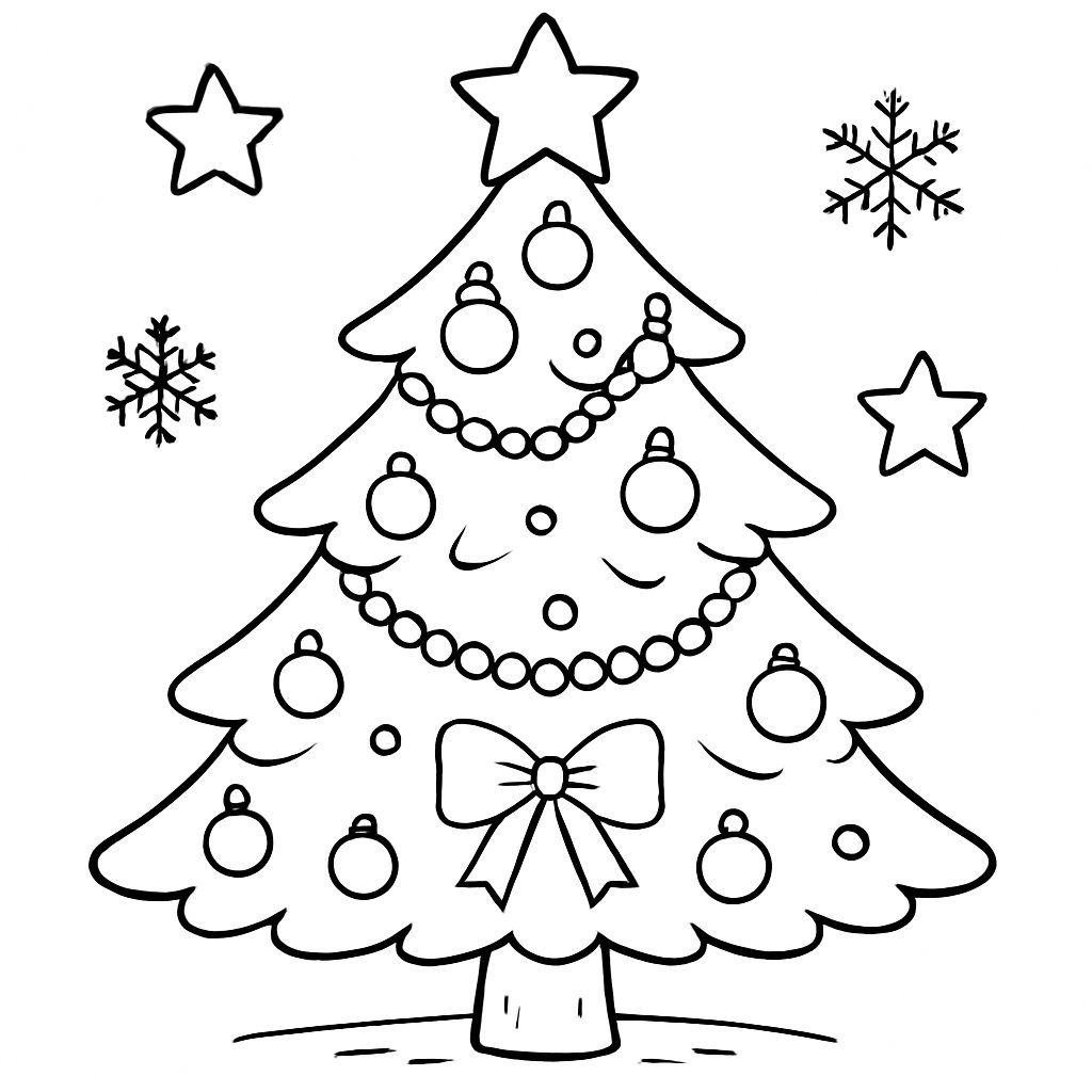 Árbol De Navidad para colorear Dibujos para colorear e imprimir Árbol De Navidad