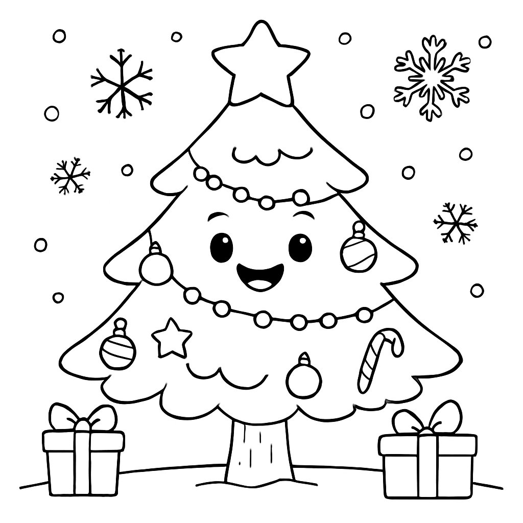 Árbol De Navidad para colorear Dibujos para colorear e imprimir Árbol De Navidad
