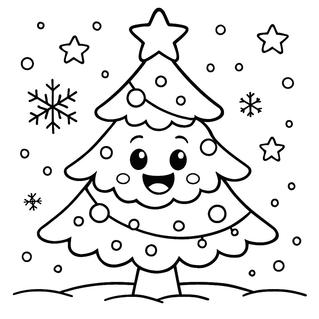Árbol De Navidad para colorear Dibujos para colorear e imprimir Árbol De Navidad