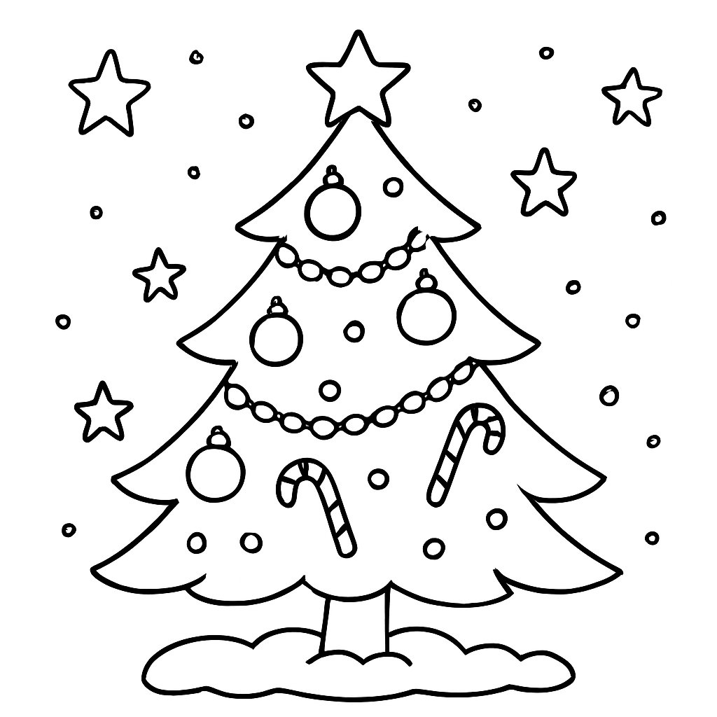 Árbol De Navidad para colorear Dibujos para colorear e imprimir Árbol De Navidad