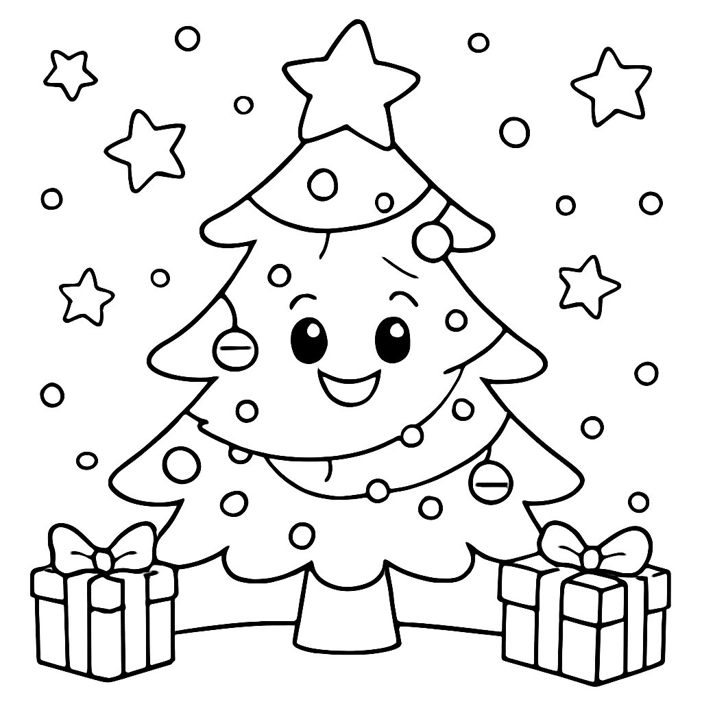 Árbol De Navidad para colorear Dibujos para colorear e imprimir Árbol De Navidad