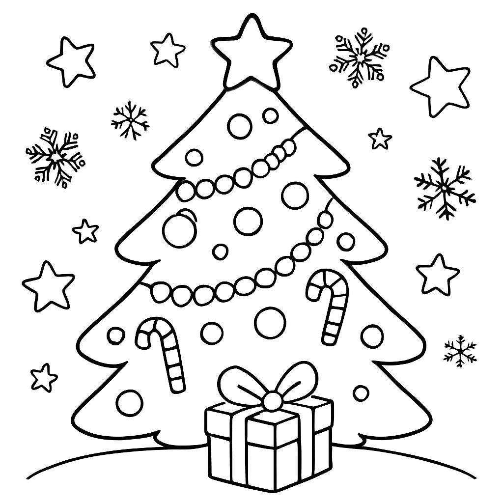 Árbol De Navidad para colorear Dibujos para colorear e imprimir Árbol De Navidad