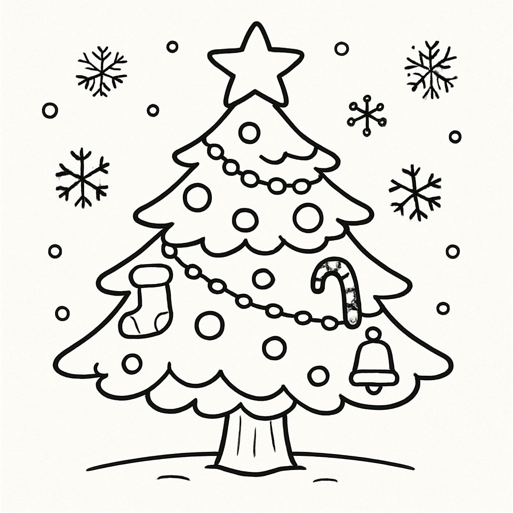 Árbol De Navidad para colorear Dibujos para colorear e imprimir Árbol De Navidad