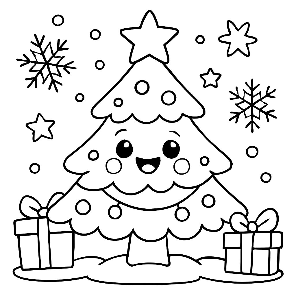 Árbol De Navidad para colorear Dibujos para colorear e imprimir Árbol De Navidad
