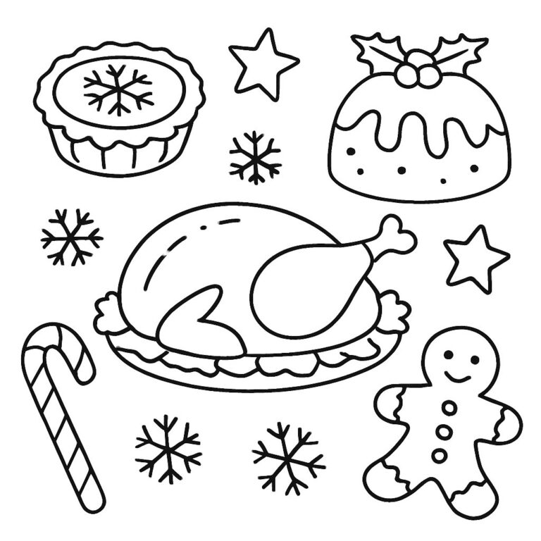 Comida de Navidad para colorear