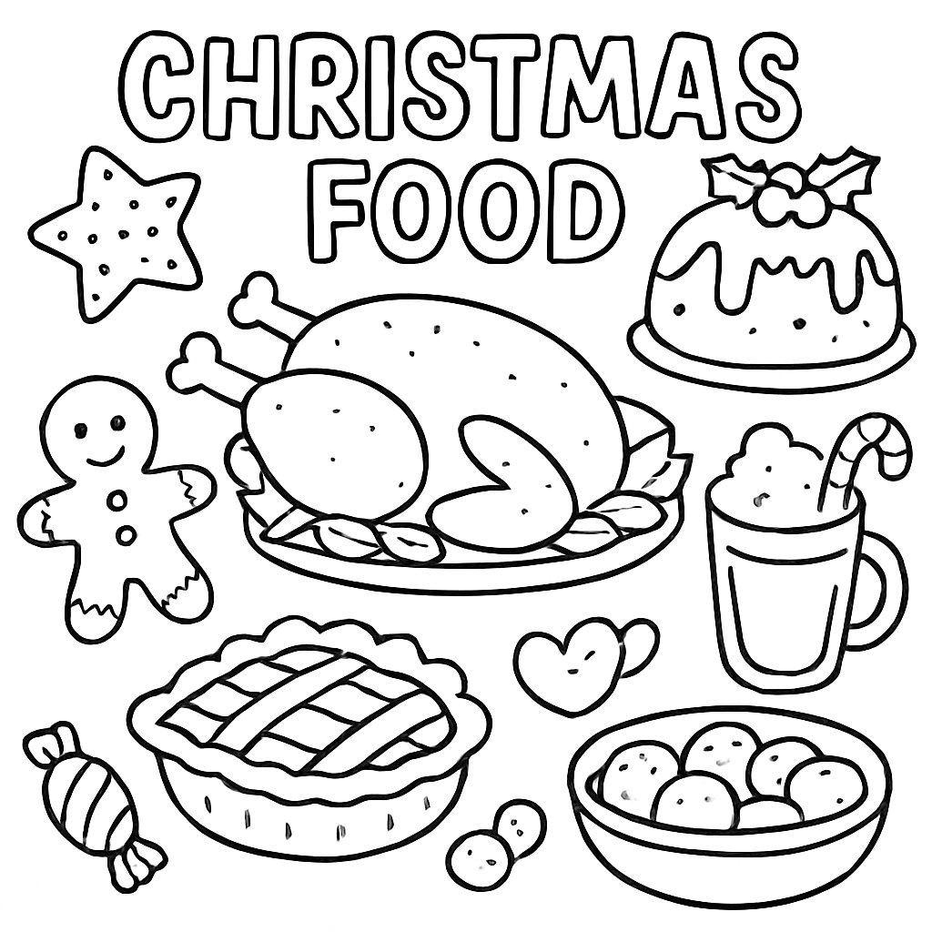 Comida De Navidad para colorear Dibujos para colorear e imprimir Comida De Navidad