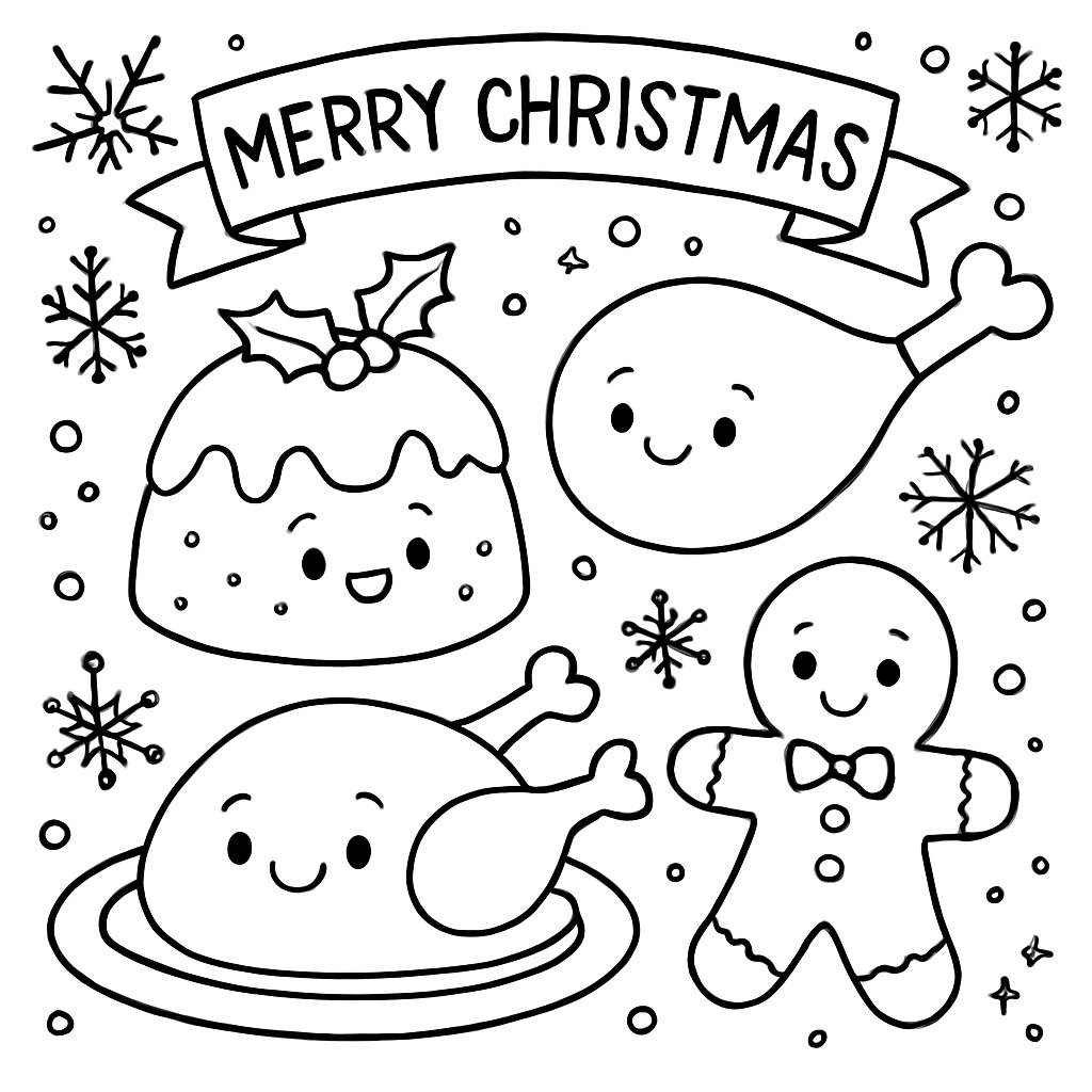 Comida De Navidad para colorear Dibujos para colorear e imprimir Comida De Navidad