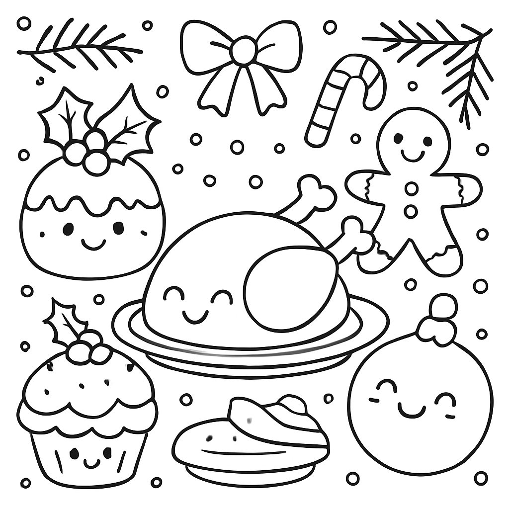 Comida De Navidad para colorear Dibujos para colorear e imprimir Comida De Navidad