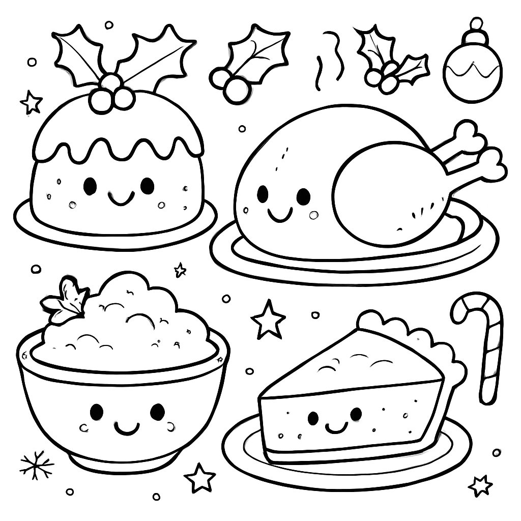 Comida De Navidad para colorear Dibujos para colorear e imprimir Comida De Navidad
