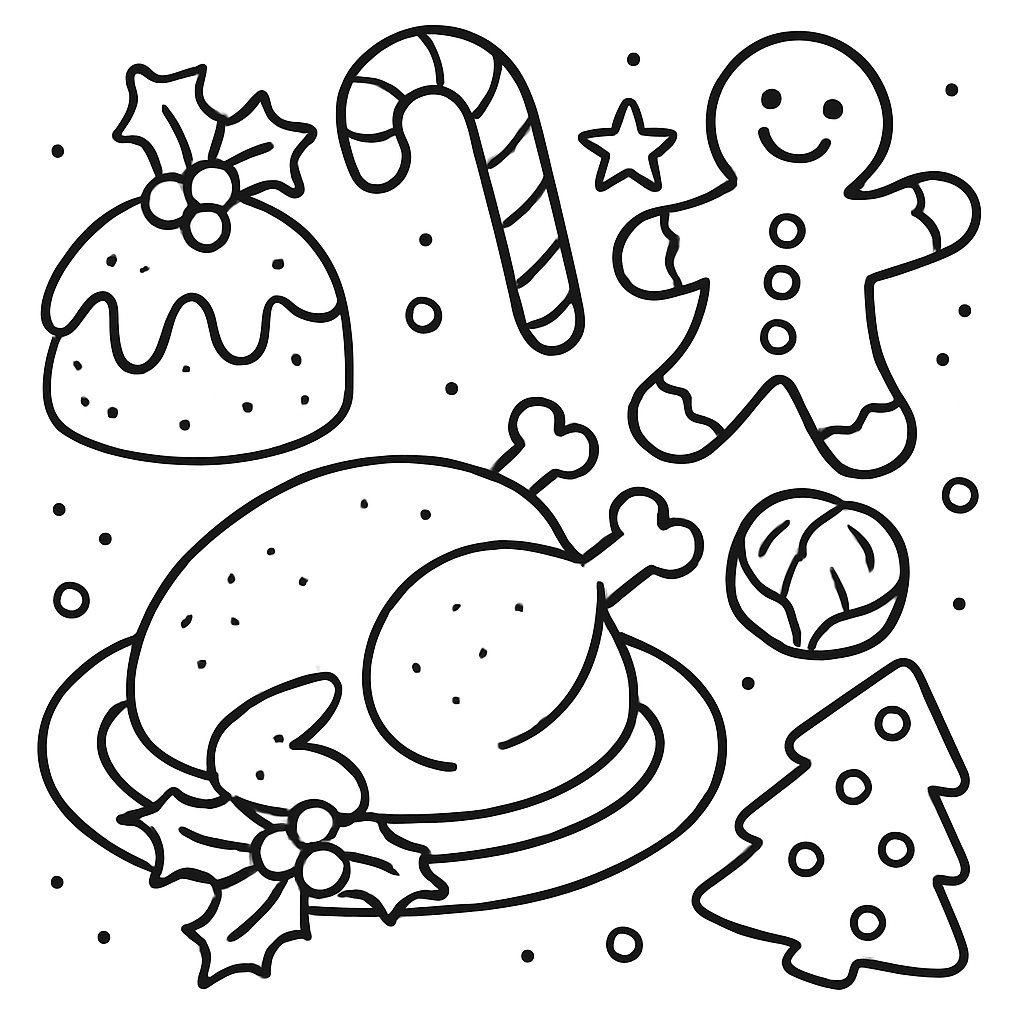 Comida De Navidad para colorear Dibujos para colorear e imprimir Comida De Navidad