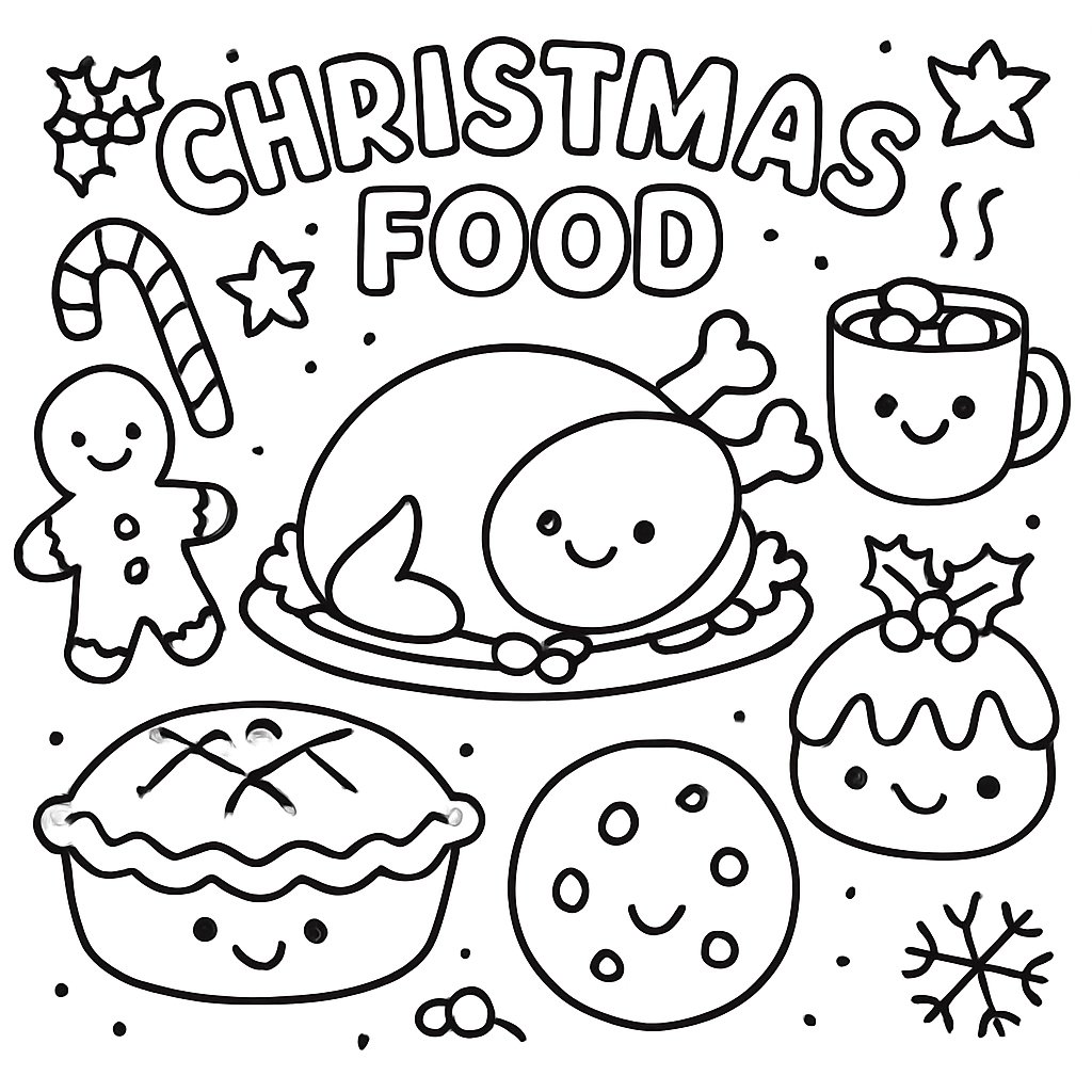 Comida De Navidad para colorear Dibujos para colorear e imprimir Comida De Navidad