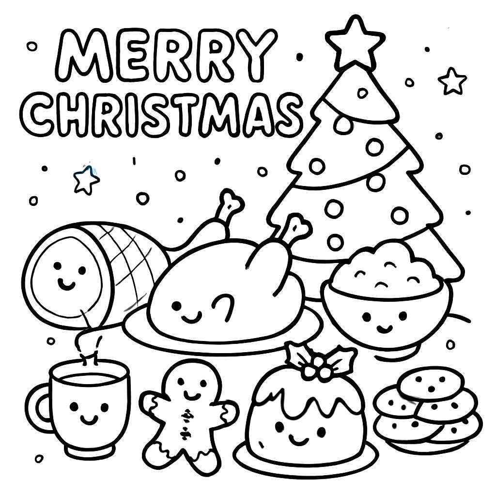 Comida De Navidad para colorear Dibujos para colorear e imprimir Comida De Navidad