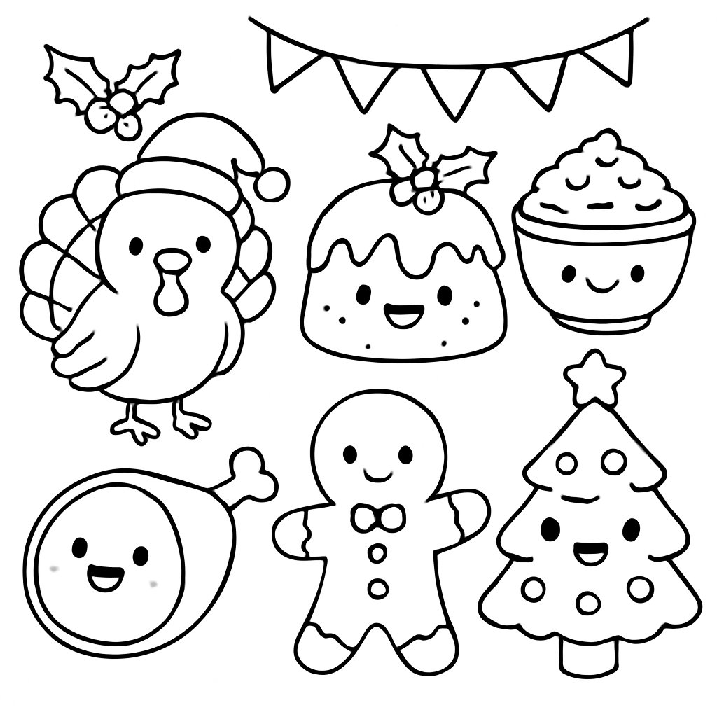 Comida De Navidad para colorear Dibujos para colorear e imprimir Comida De Navidad