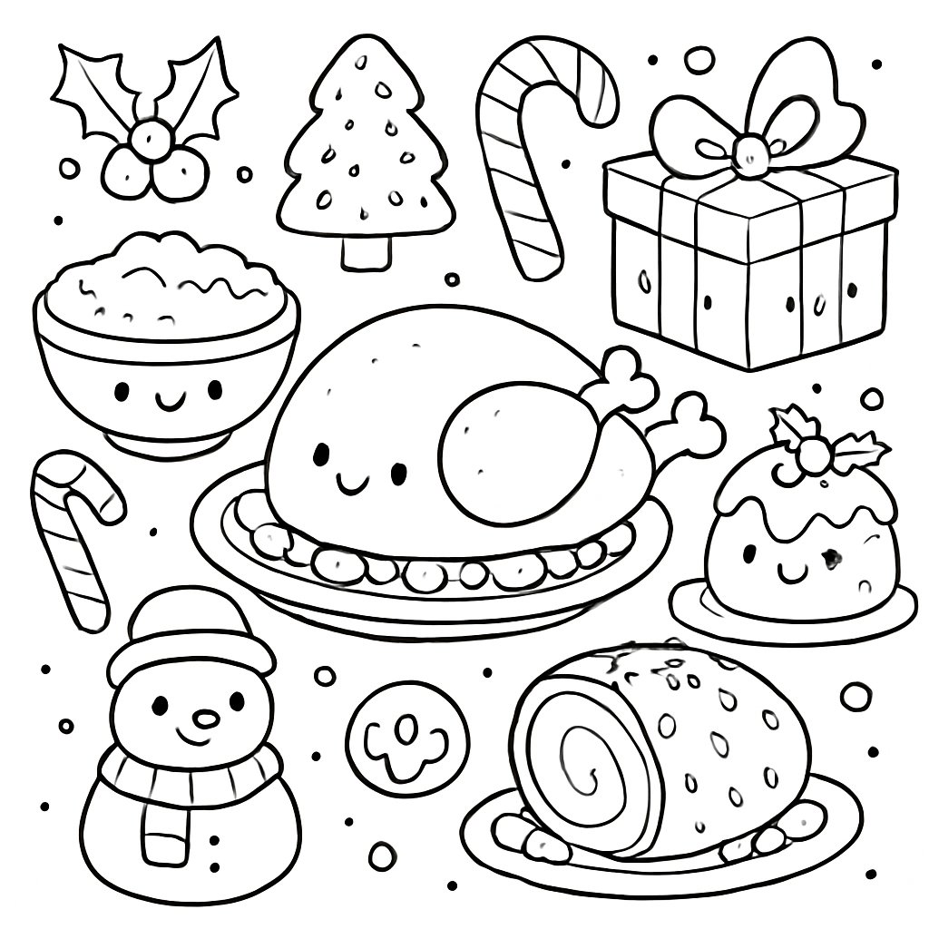 Comida De Navidad para colorear Dibujos para colorear e imprimir Comida De Navidad
