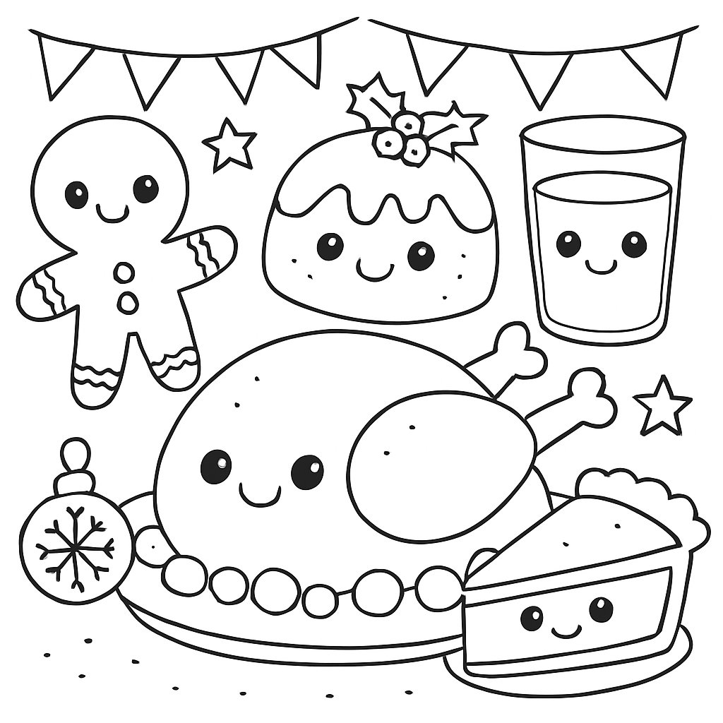 Comida De Navidad para colorear Dibujos para colorear e imprimir Comida De Navidad