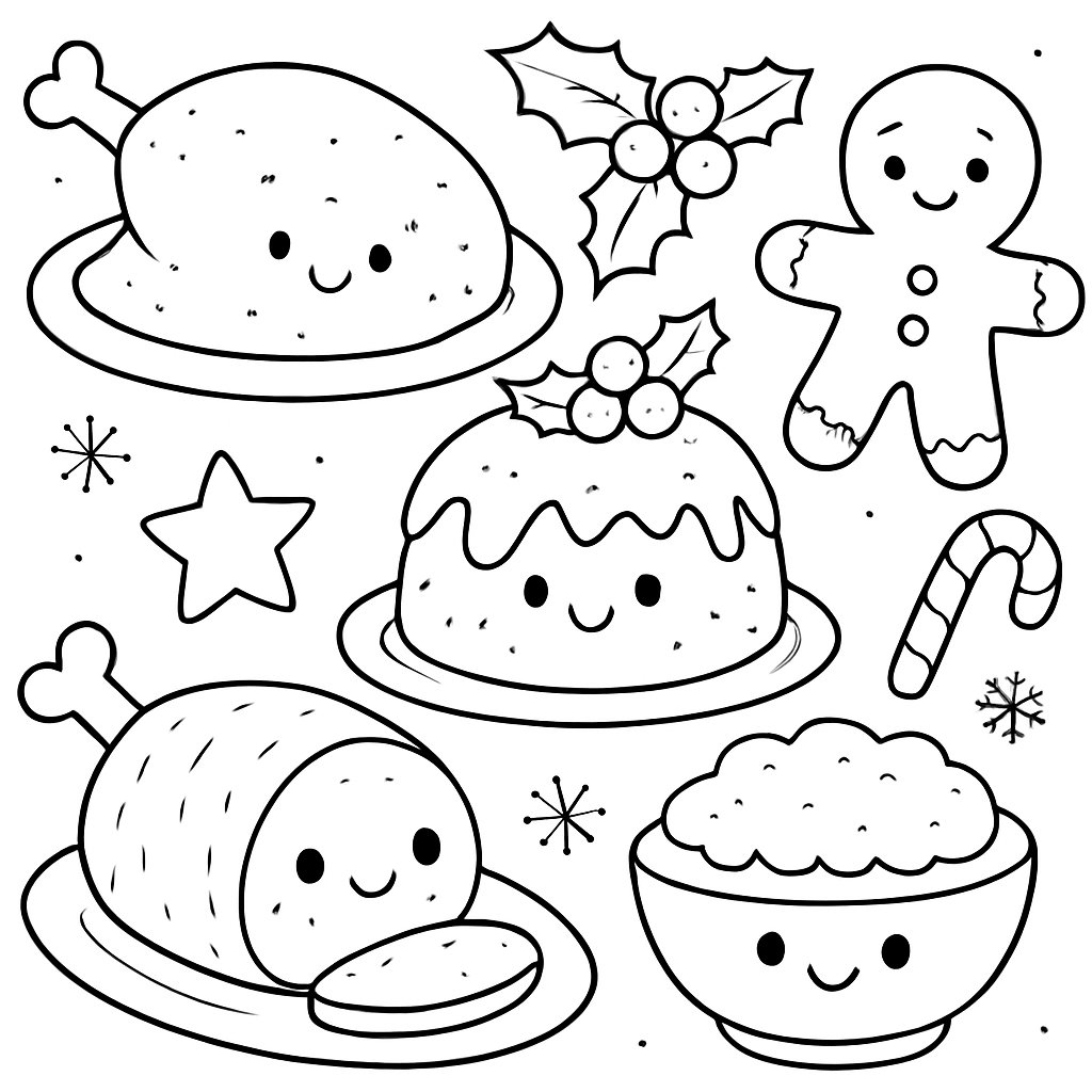 Comida De Navidad para colorear Dibujos para colorear e imprimir Comida De Navidad