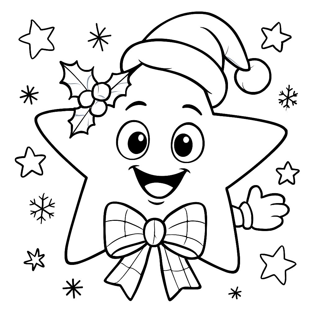 Estrella De Navidad para colorear Dibujos para colorear e imprimir Estrella De Navidad