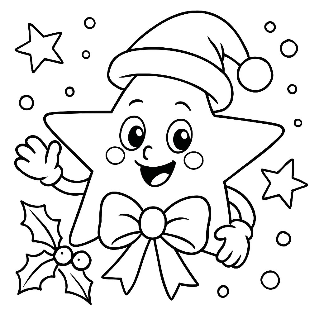 Estrella De Navidad para colorear Dibujos para colorear e imprimir Estrella De Navidad