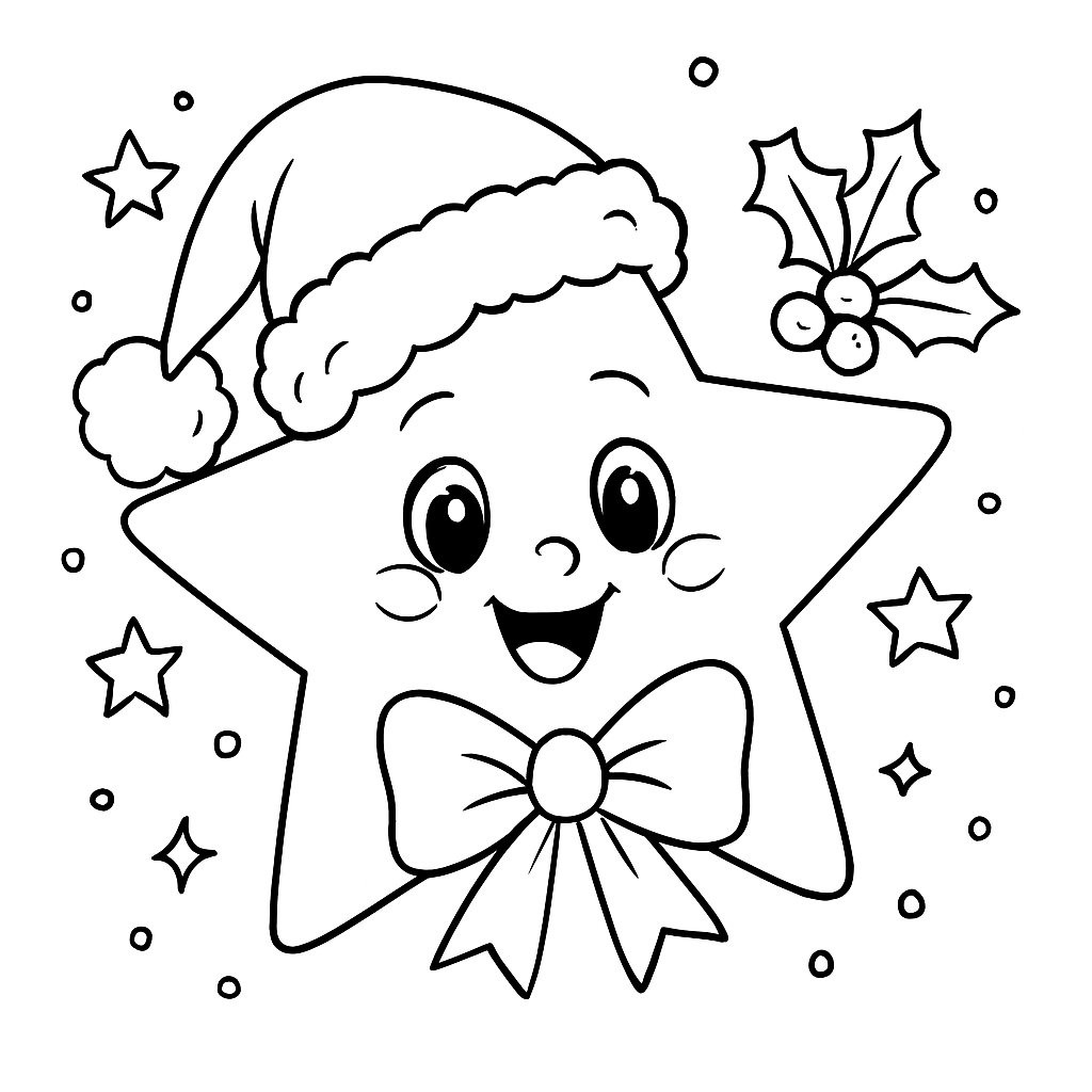 Estrella De Navidad para colorear Dibujos para colorear e imprimir Estrella De Navidad