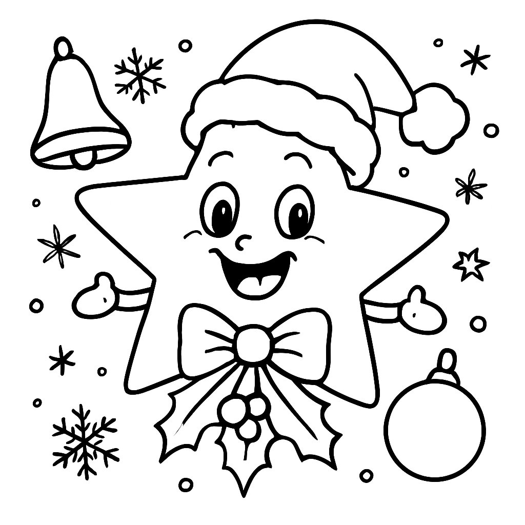 Estrella De Navidad para colorear Dibujos para colorear e imprimir Estrella De Navidad
