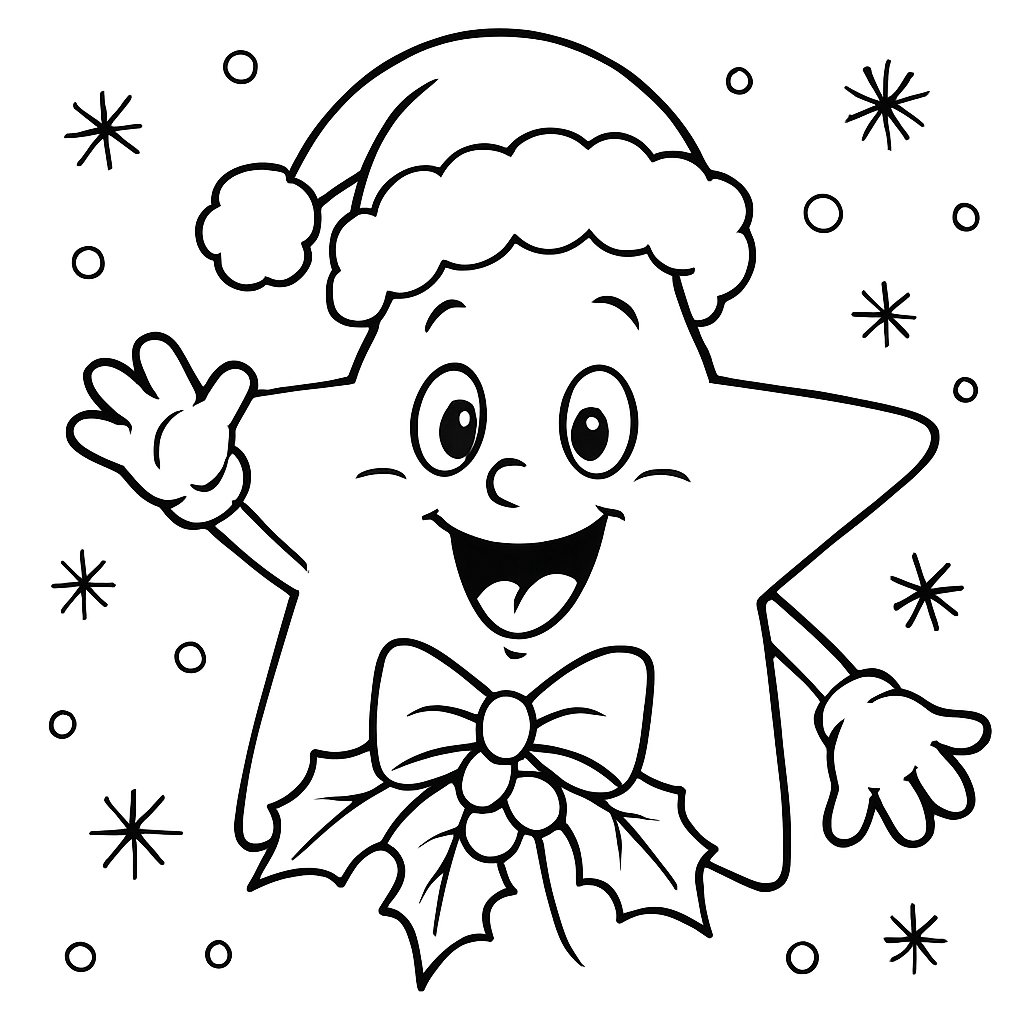 Estrella De Navidad para colorear Dibujos para colorear e imprimir Estrella De Navidad