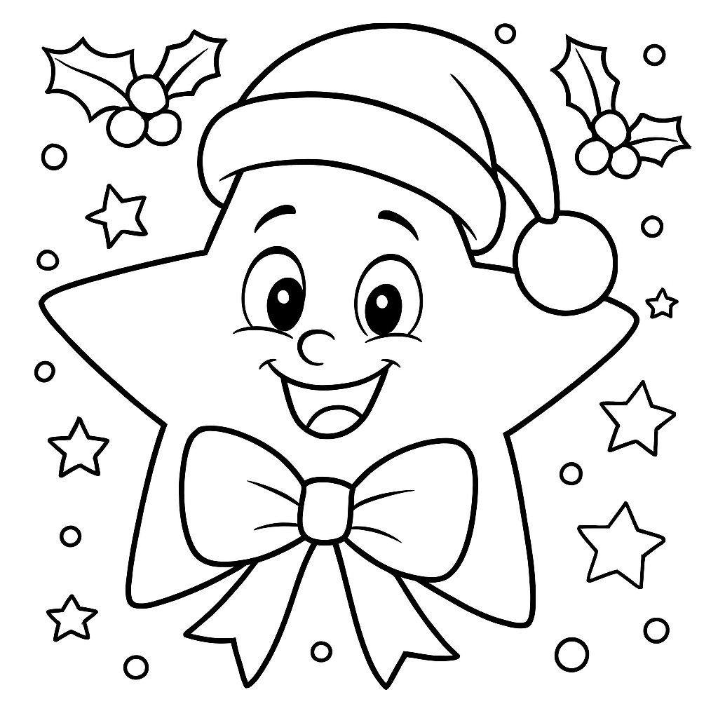 Estrella De Navidad para colorear Dibujos para colorear e imprimir Estrella De Navidad