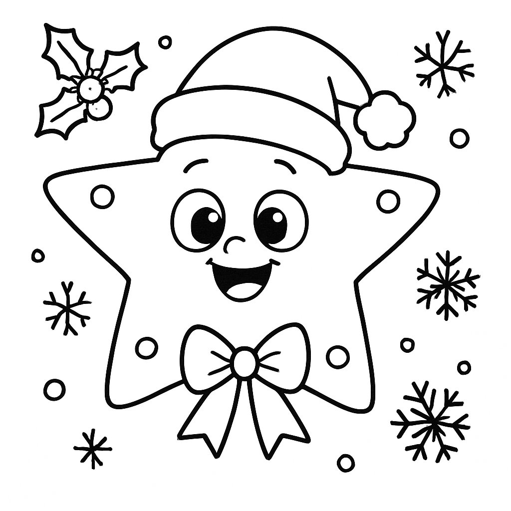 Estrella De Navidad para colorear Dibujos para colorear e imprimir Estrella De Navidad
