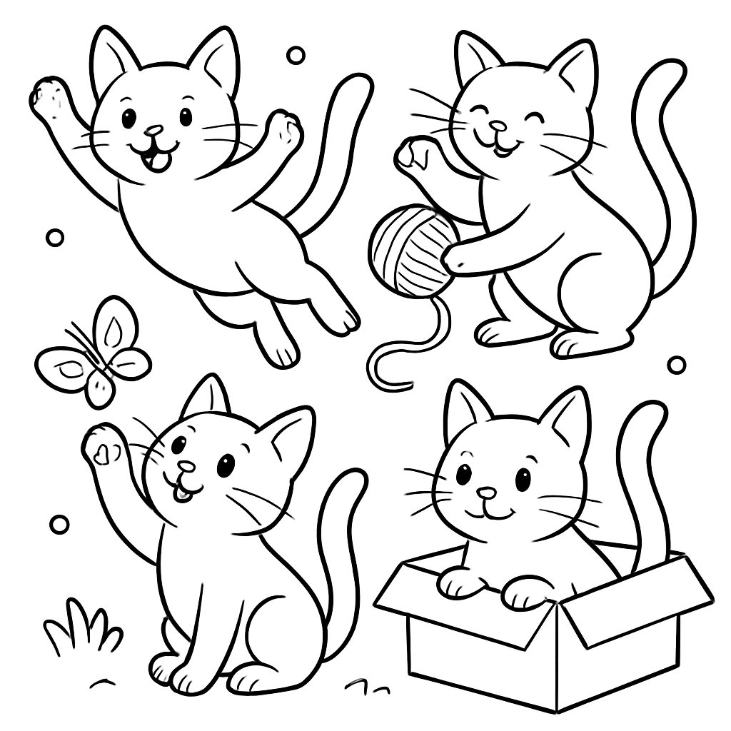 Gatos para colorear Dibujos para colorear e imprimir Gatos