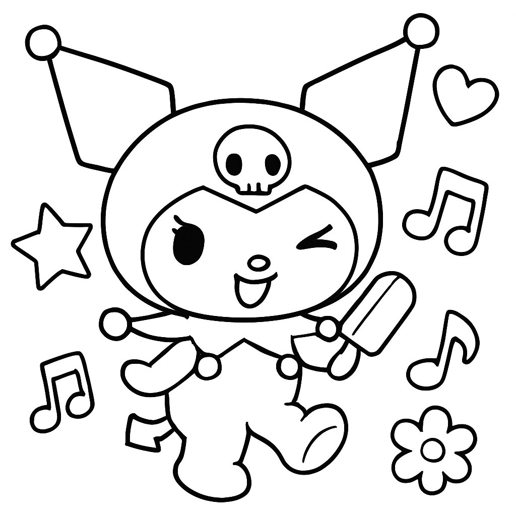 Kuromi para colorear Dibujos para colorear e imprimir Kuromi