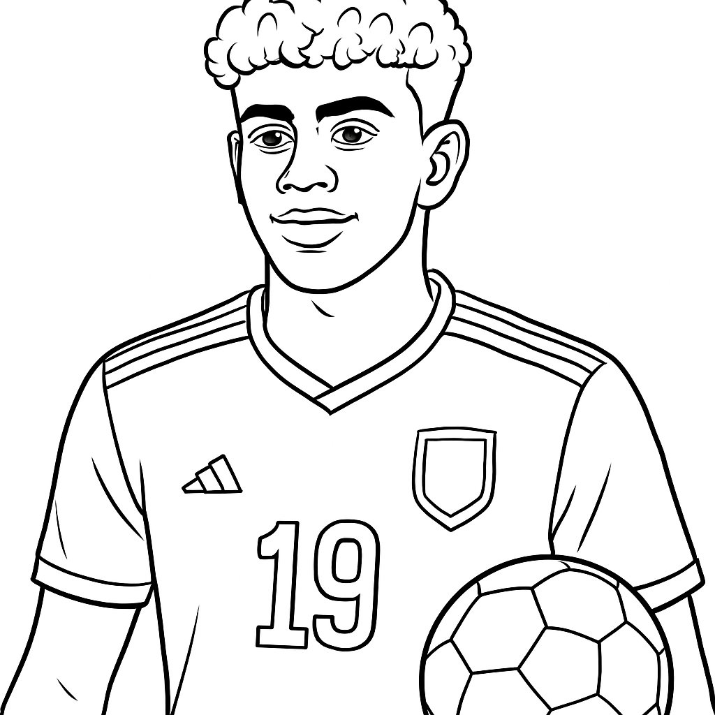 Lamine Yamal para colorear Dibujos para colorear e imprimir Lamine Yamal