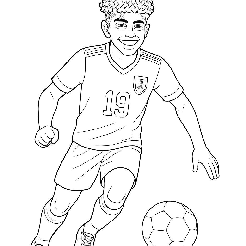 Lamine Yamal para colorear Dibujos para colorear e imprimir Lamine Yamal