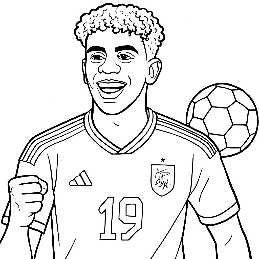 Lamine Yamal para colorear Dibujos para colorear e imprimir Lamine Yamal