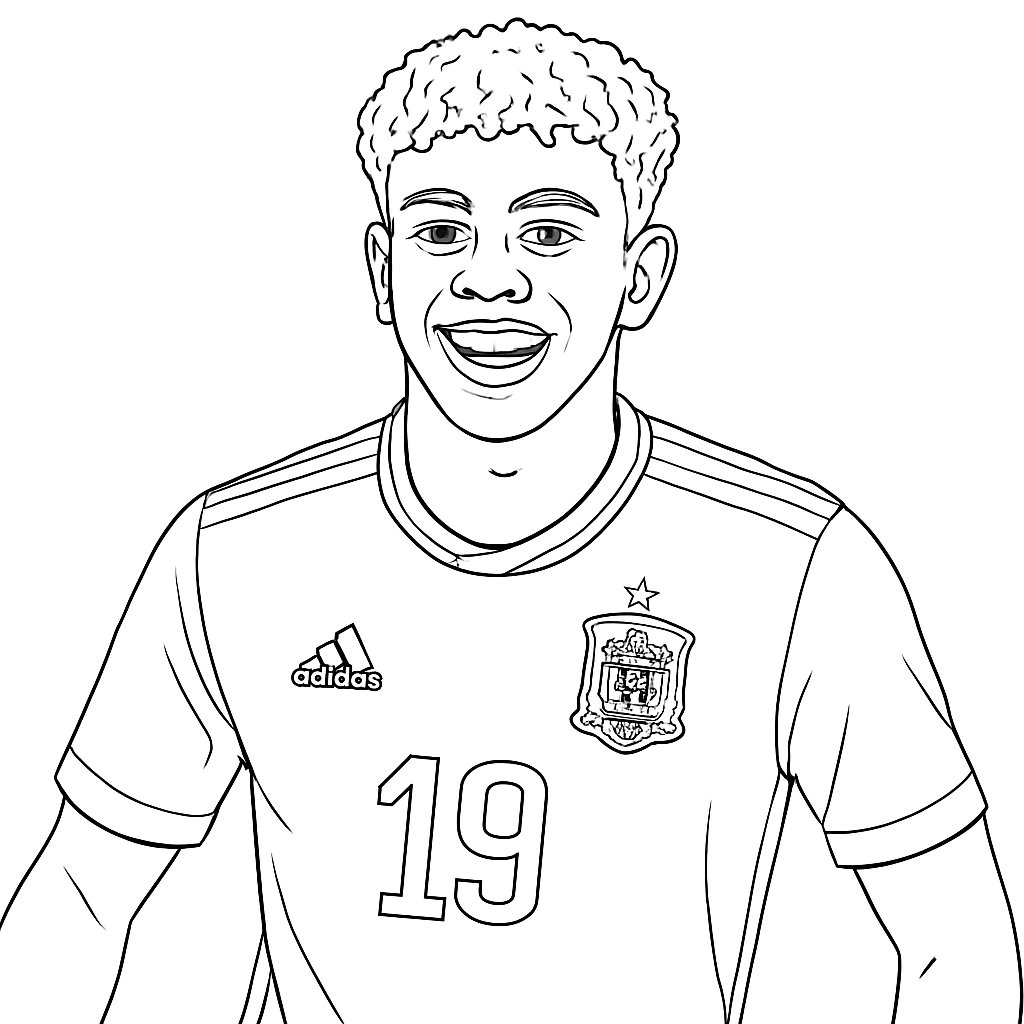 Lamine Yamal para colorear Dibujos para colorear e imprimir Lamine Yamal