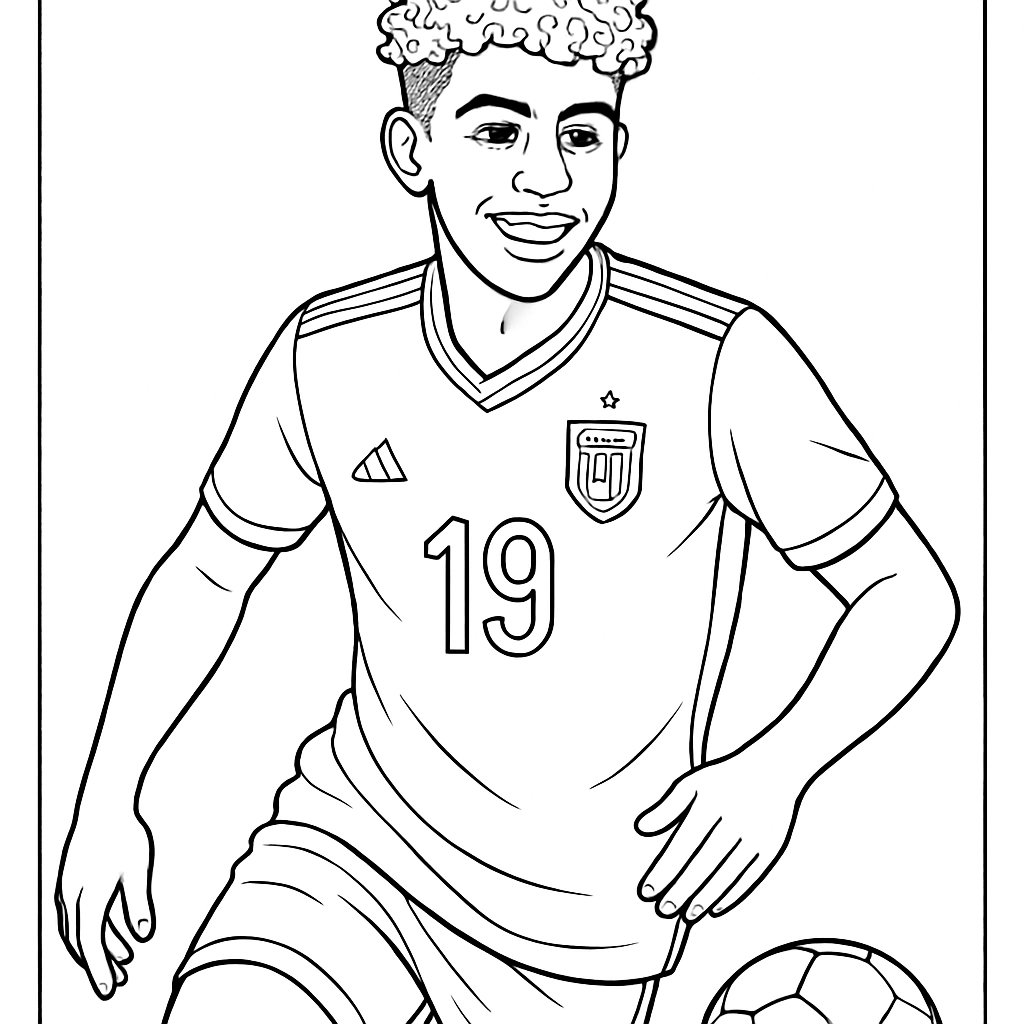 Lamine Yamal para colorear Dibujos para colorear e imprimir Lamine Yamal