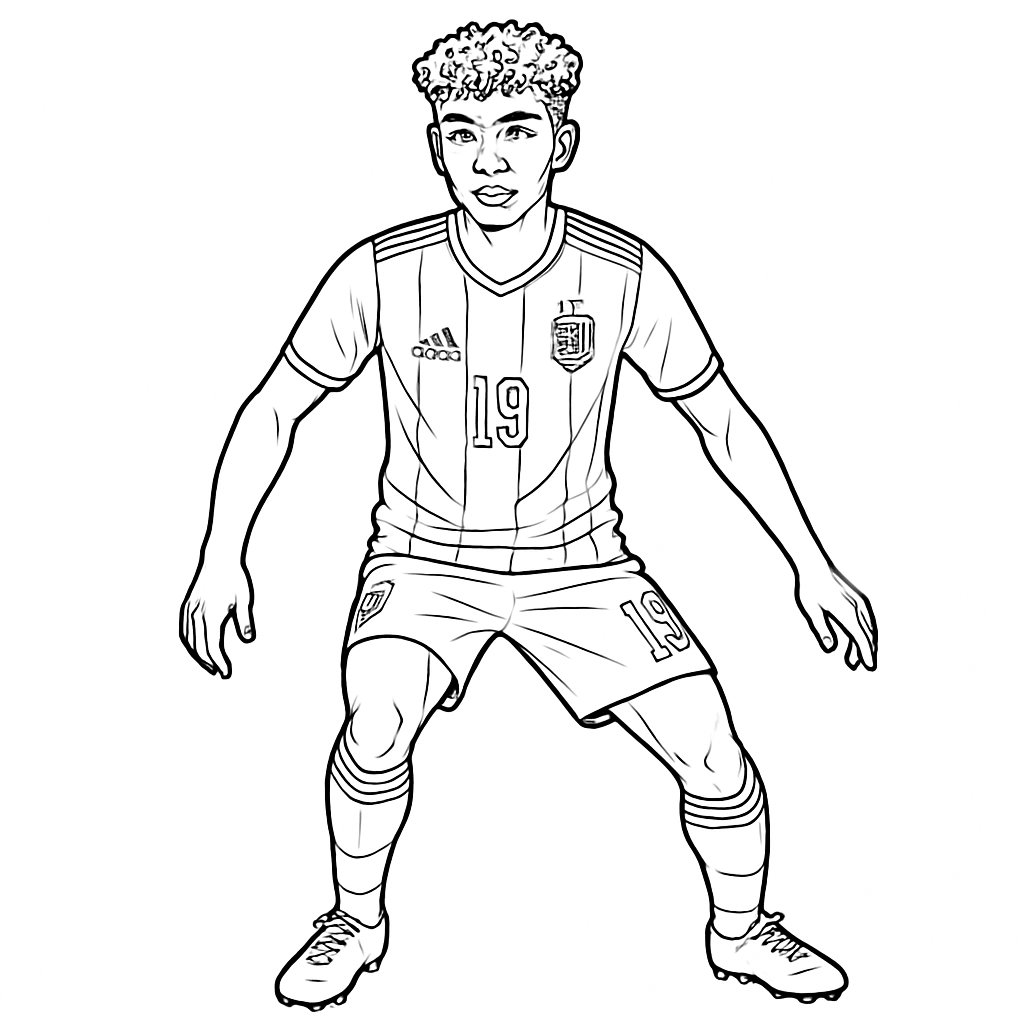 Lamine Yamal para colorear Dibujos para colorear e imprimir Lamine Yamal