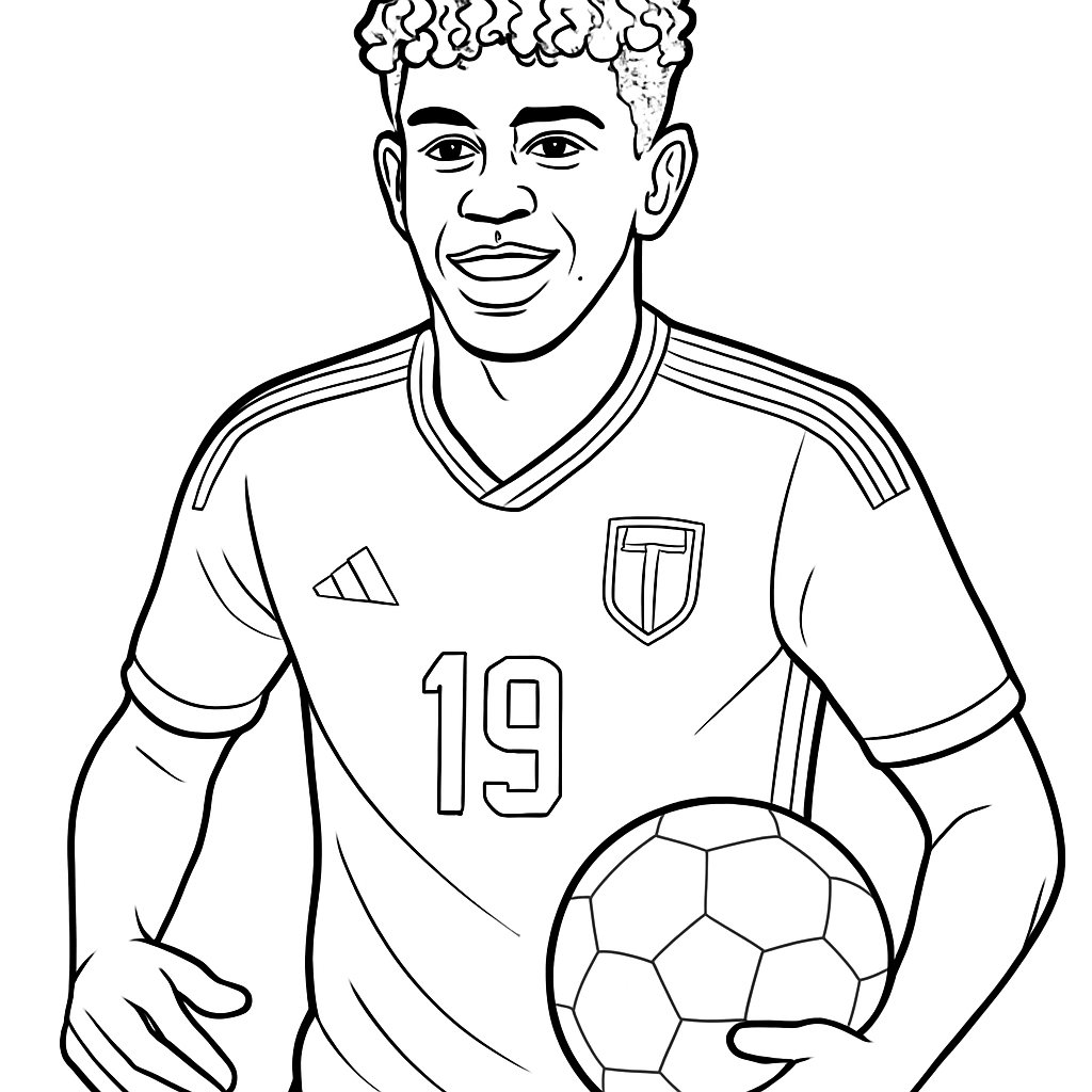 Lamine Yamal para colorear Dibujos para colorear e imprimir Lamine Yamal