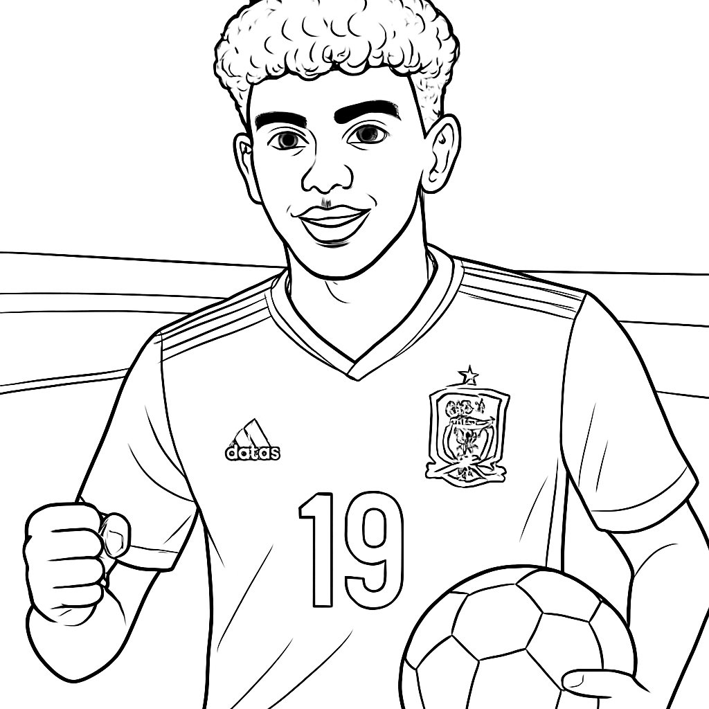 Lamine Yamal para colorear Dibujos para colorear e imprimir Lamine Yamal