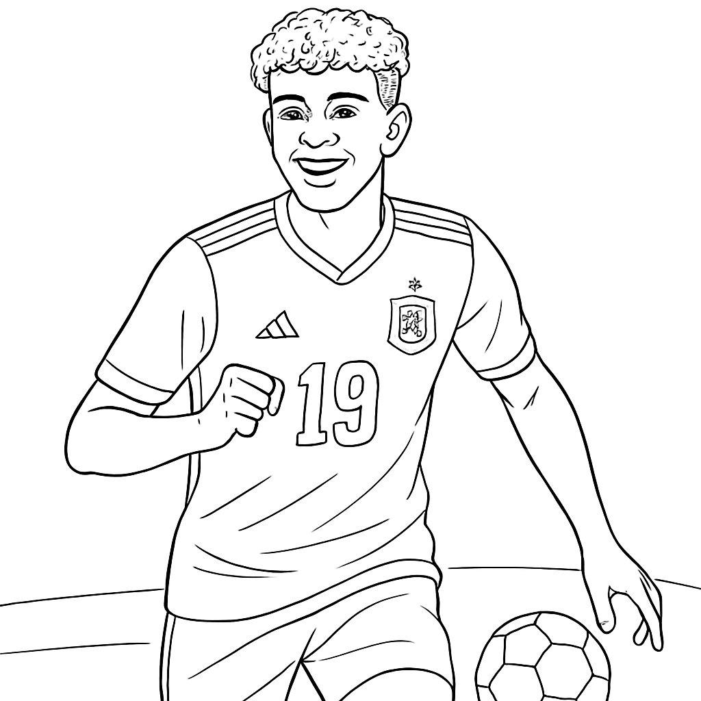 Lamine Yamal para colorear Dibujos para colorear e imprimir Lamine Yamal