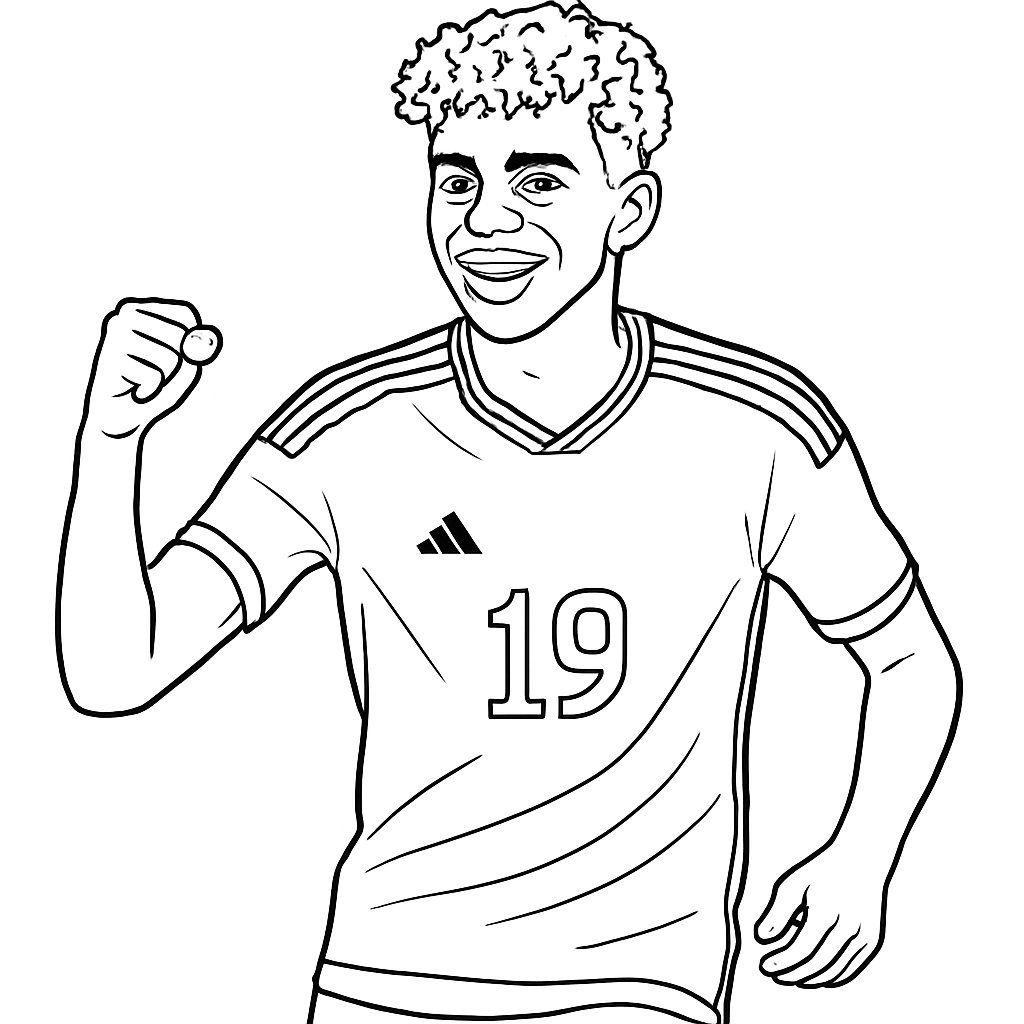 Lamine Yamal para colorear Dibujos para colorear e imprimir Lamine Yamal