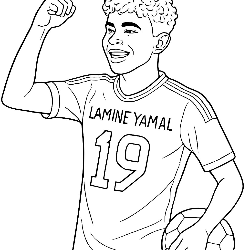 Lamine Yamal para colorear Dibujos para colorear e imprimir Lamine Yamal