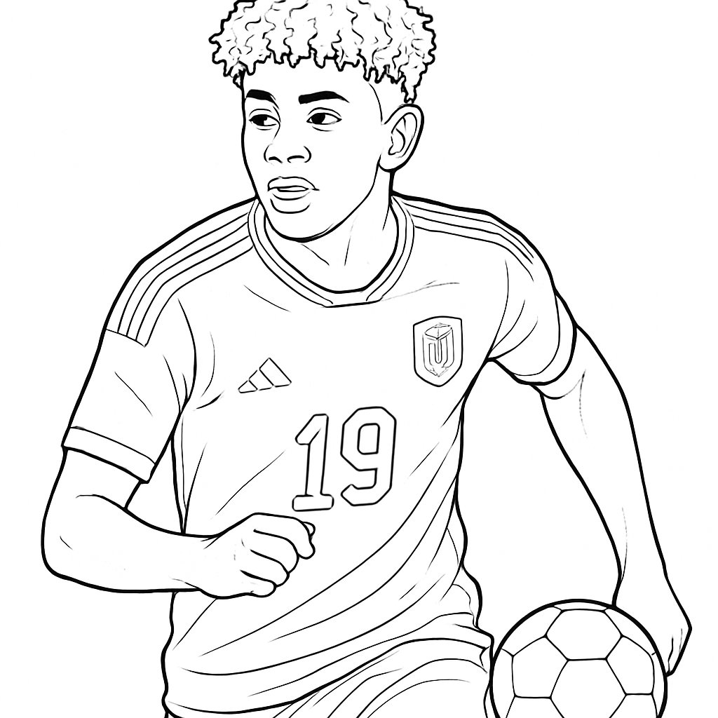 Lamine Yamal para colorear Dibujos para colorear e imprimir Lamine Yamal