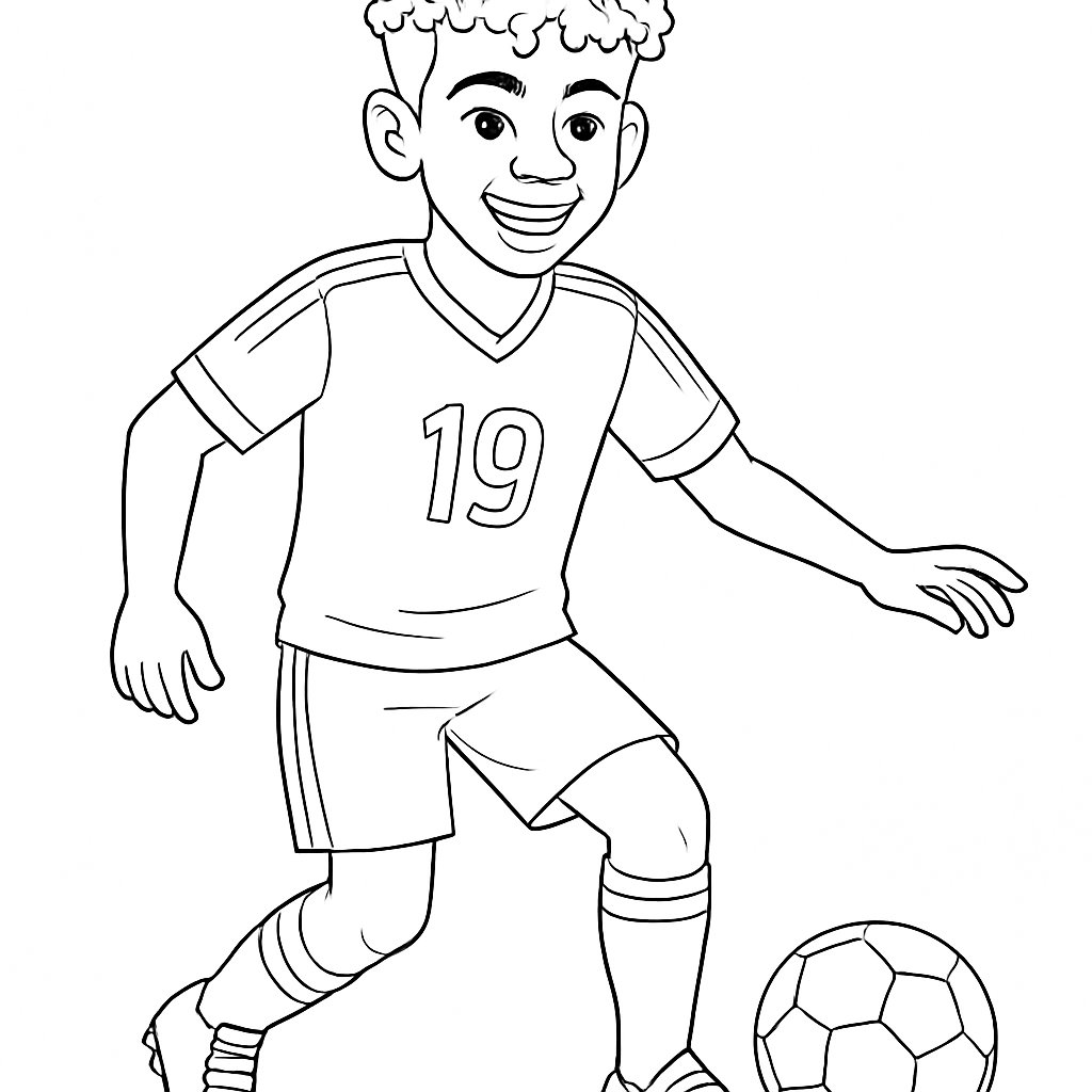 Lamine Yamal para colorear Dibujos para colorear e imprimir Lamine Yamal