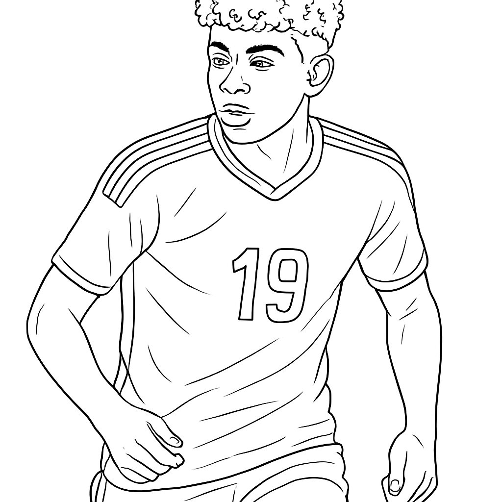 Lamine Yamal para colorear Dibujos para colorear e imprimir Lamine Yamal